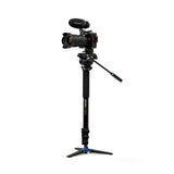 Benro A48FD Classic Aluminum Monopod with S4PRO Fluid Video Head and 3 Leg Base