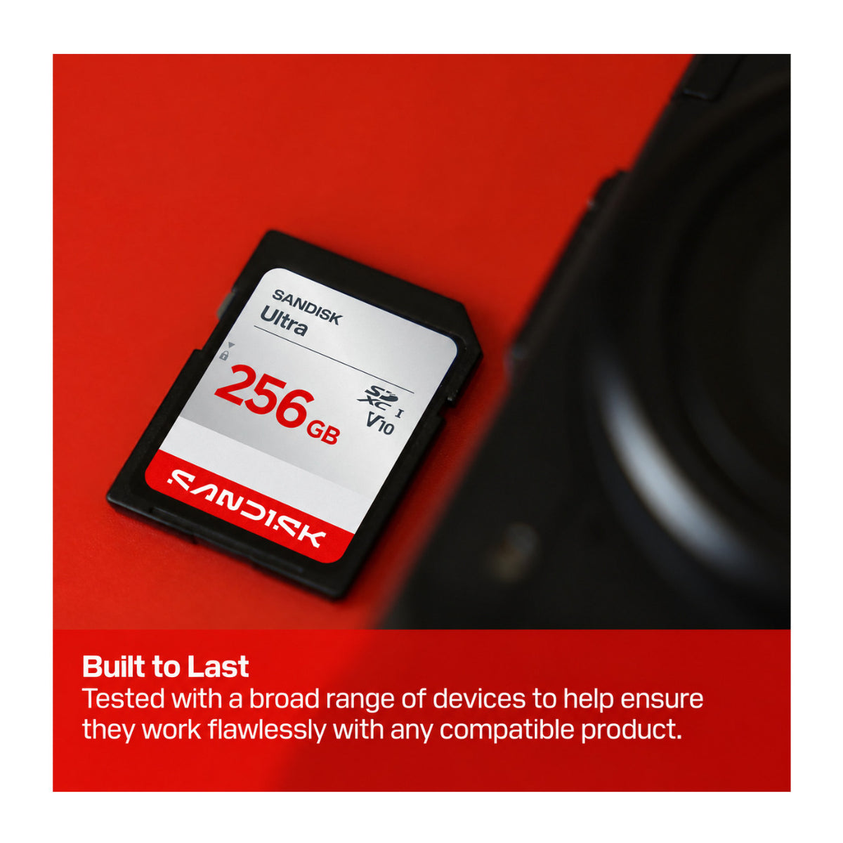 SanDisk Ultra SDSDUVQ-256G-GN6IN 256GB SDXC UHS-I Waterproof Memory Card with 195MB/s Read Speed