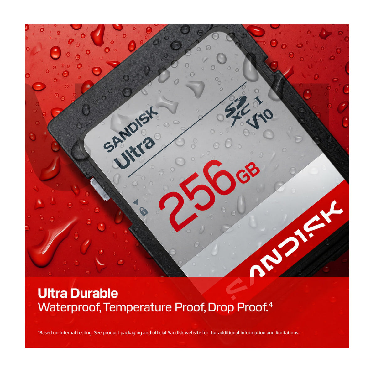 SanDisk Ultra SDSDUVQ-256G-GN6IN 256GB SDXC UHS-I Waterproof Memory Card with 195MB/s Read Speed