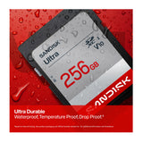 SanDisk Ultra SDSDUVQ-256G-GN6IN 256GB SDXC UHS-I Waterproof Memory Card with 195MB/s Read Speed