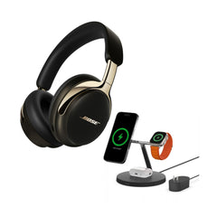 Bose QuietComfort Ultra Wireless Headphones (Gold, 2nd Gen) Bundle with MagSafe, Wireless Charger