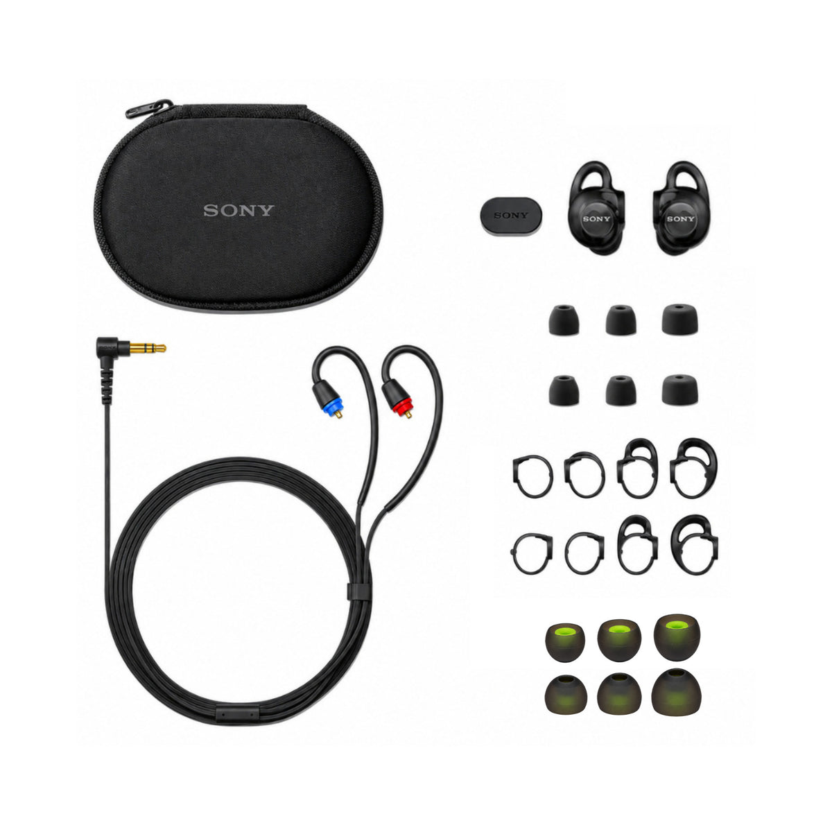 Sony IER-M500 Wired In-Ear Monitor Earphones Bundle with Silicone Replacement Tips 6-Pack (Black)