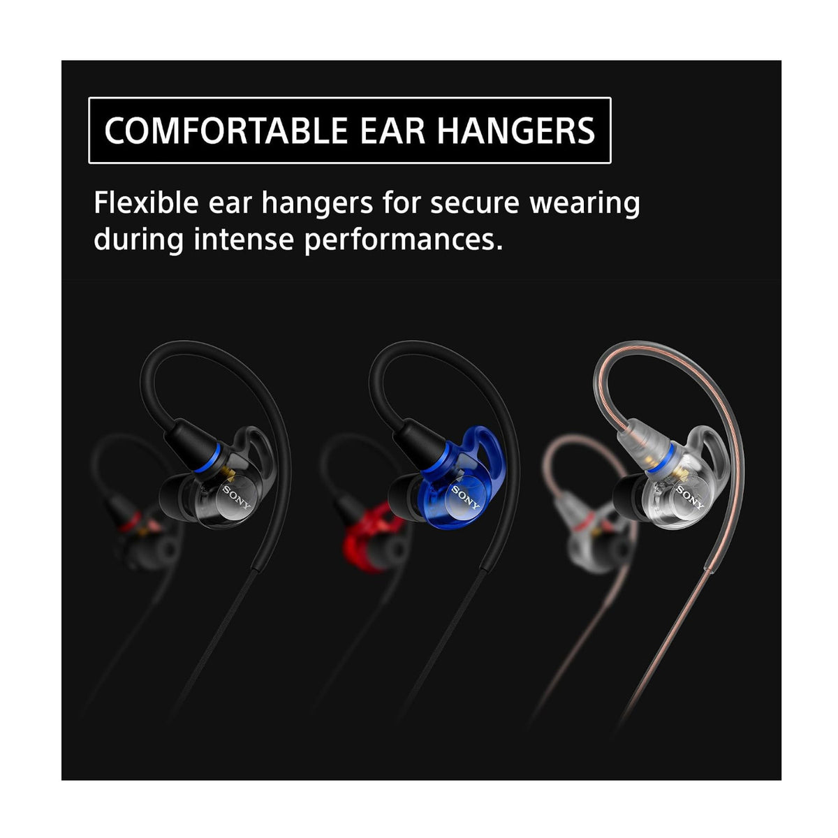 Sony IER-M500 In-Ear Monitor Earphones Bundle with Silicone Replacement Tips 6-Pack (Red and Blue)