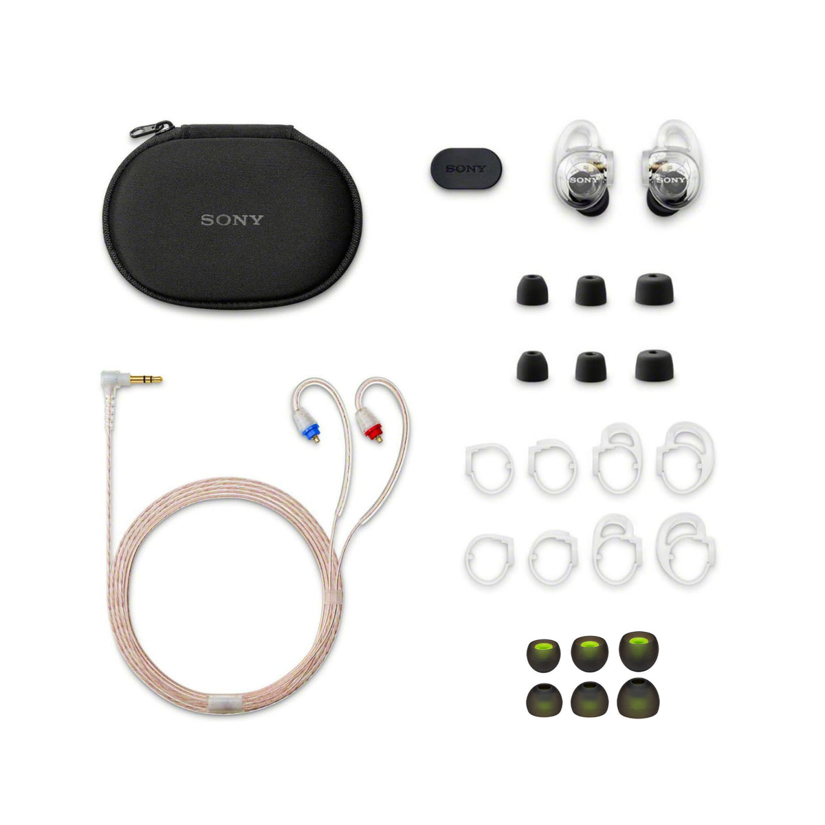 Sony IER-M500 Wired In-Ear Monitor Earphones Bundle with Silicone Replacement Tips 6-Pack (Clear)