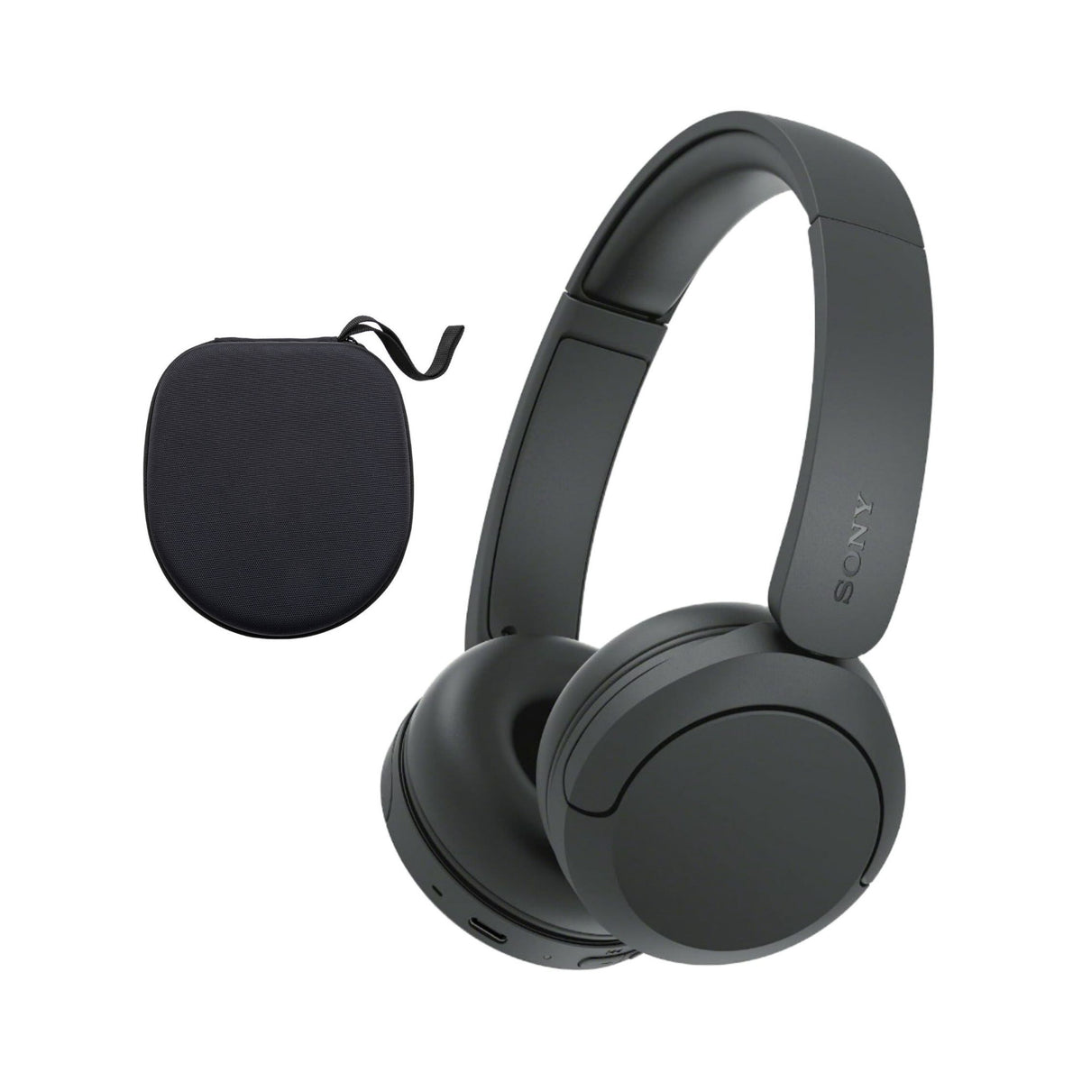 Sony WH-CH530 Wireless On-Ear Bluetooth Headphones with Hard Case Bundle (Black)