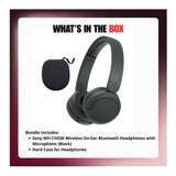 Sony WH-CH530 Wireless On-Ear Bluetooth Headphones with Hard Case Bundle (Black)