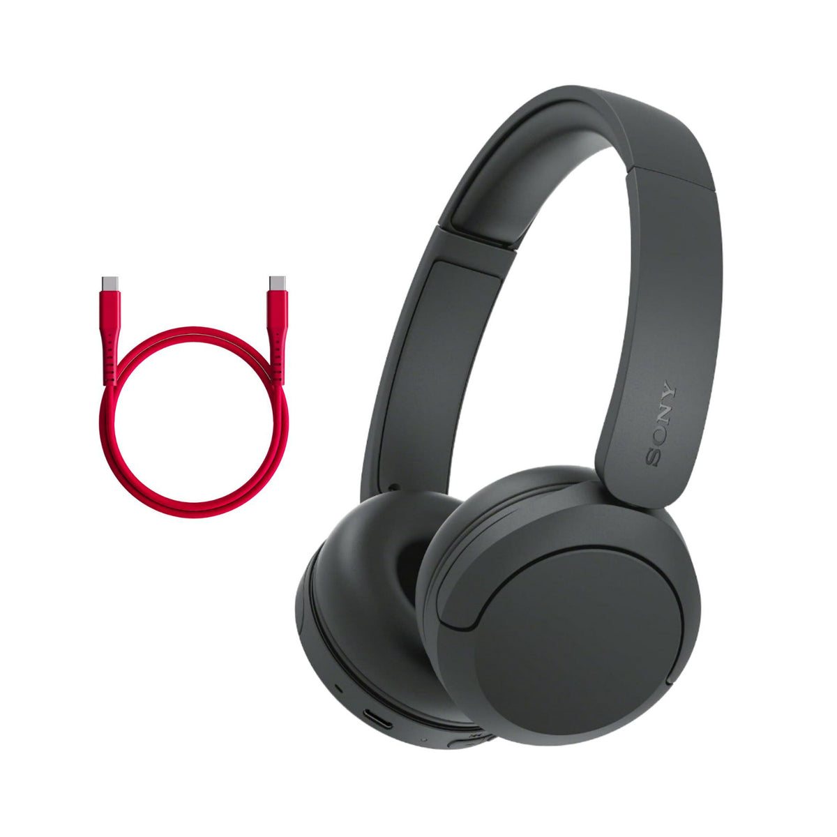 Sony WH-CH530 Wireless On-Ear Bluetooth Headphones with USB-C Cable Bundle (Black)