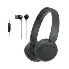 Sony WH-CH530 Wireless On-Ear Bluetooth Headphones with Earbuds Headset Bundle (Black)