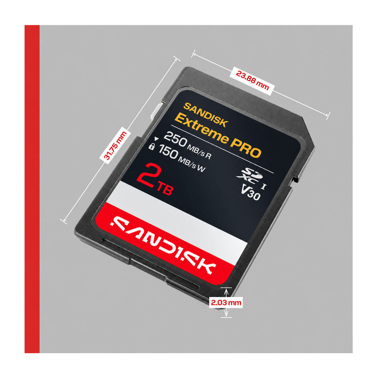 SanDisk Extreme PRO 2TB SDXC UHS-I Waterproof Memory Card with 250MB/s Read and 150MB/s Write Speeds