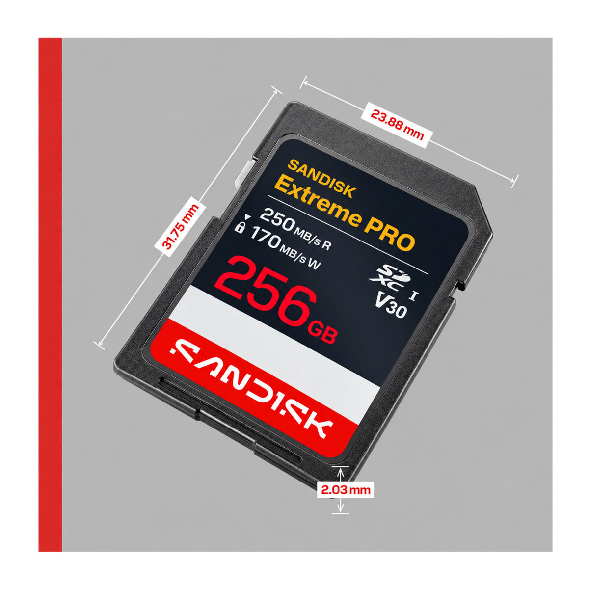 SanDisk Extreme PRO 256GB SDXC UHS-I Memory Card with 250MB/s Read and 170MB/s Write Speeds