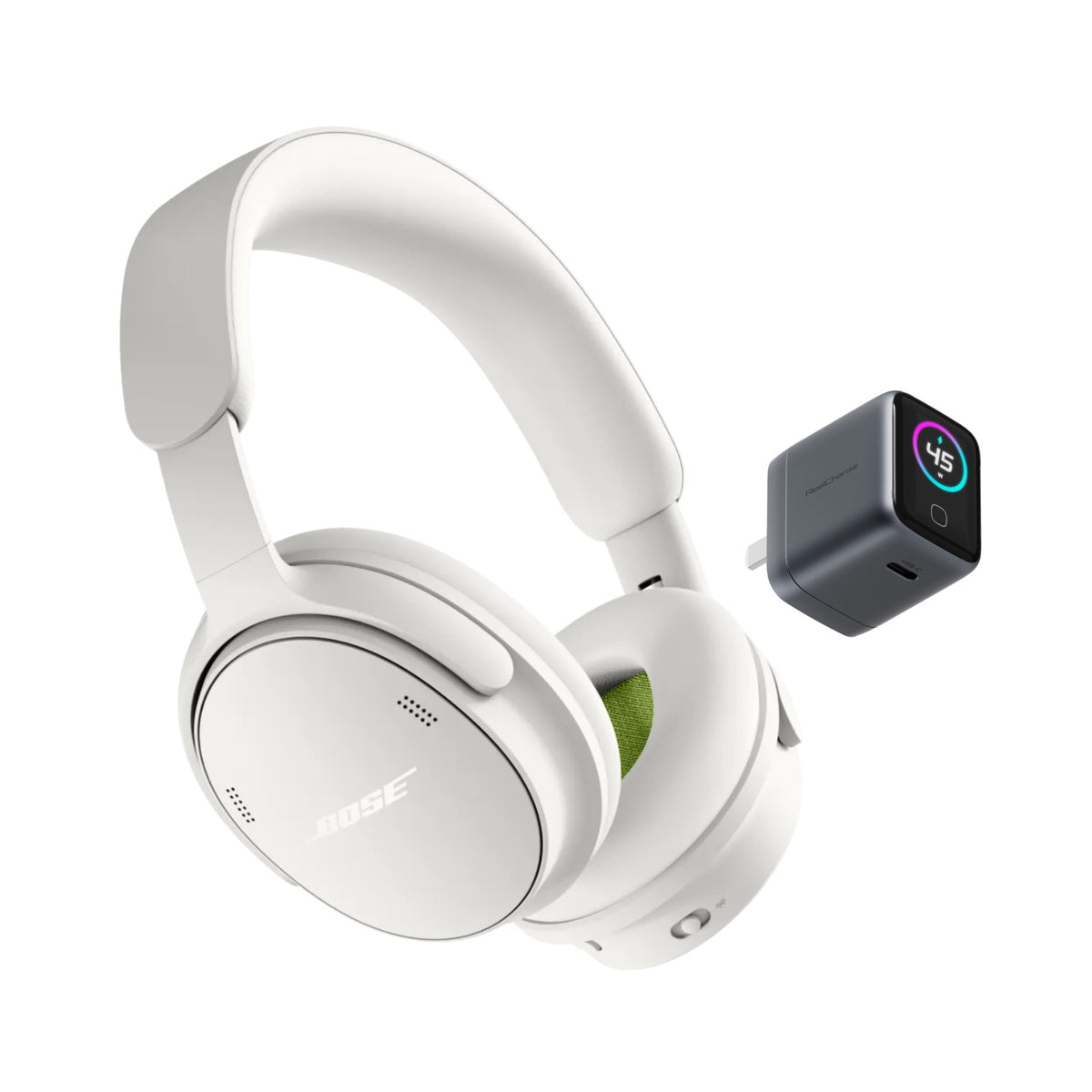 Bose QuietComfort 2nd Gen Noise Cancelling Headphones (White Smoke) with Accessory