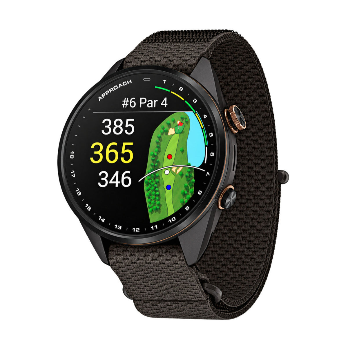 Garmin Approach S72 43mm GPS Golf Watch with Heritage Bronze DLC Titanium Bezel (Carbon Gray)