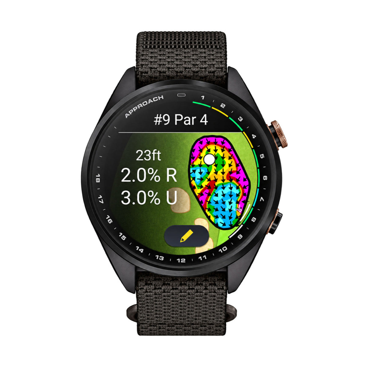 Garmin Approach S72 43mm GPS Golf Watch with Heritage Bronze DLC Titanium Bezel (Carbon Gray)