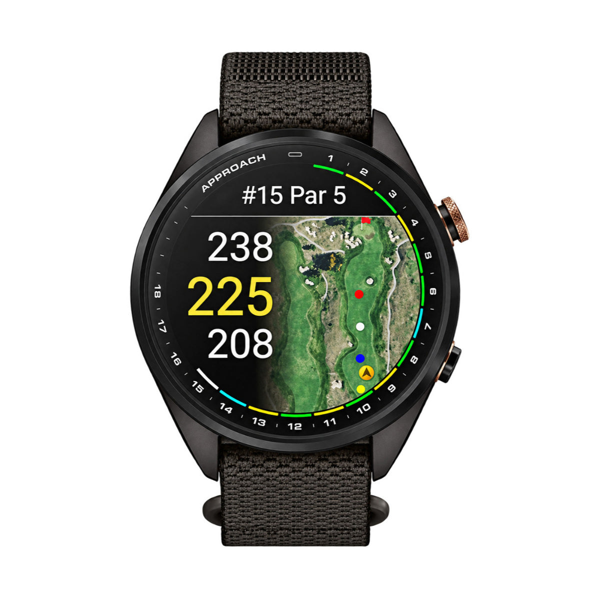 Garmin Approach S72 43mm GPS Golf Watch with Heritage Bronze DLC Titanium Bezel (Carbon Gray)