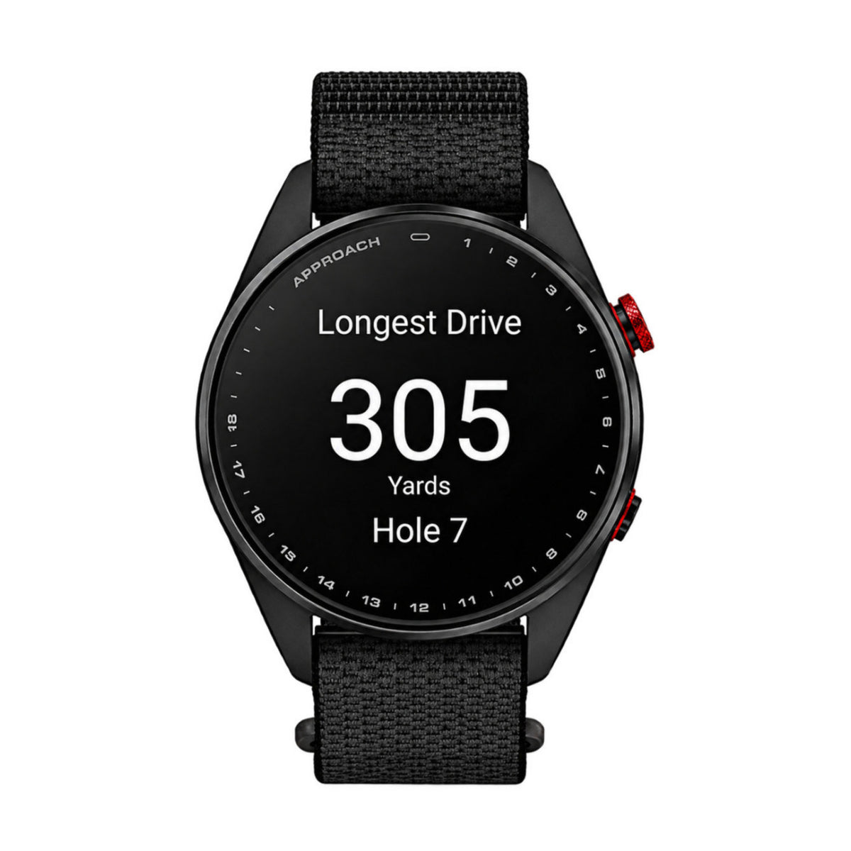 Garmin Approach S72 47mm GPS Golf Watch with Red DLC Titanium Bezel and AMOLED Display (Carbon Gray)