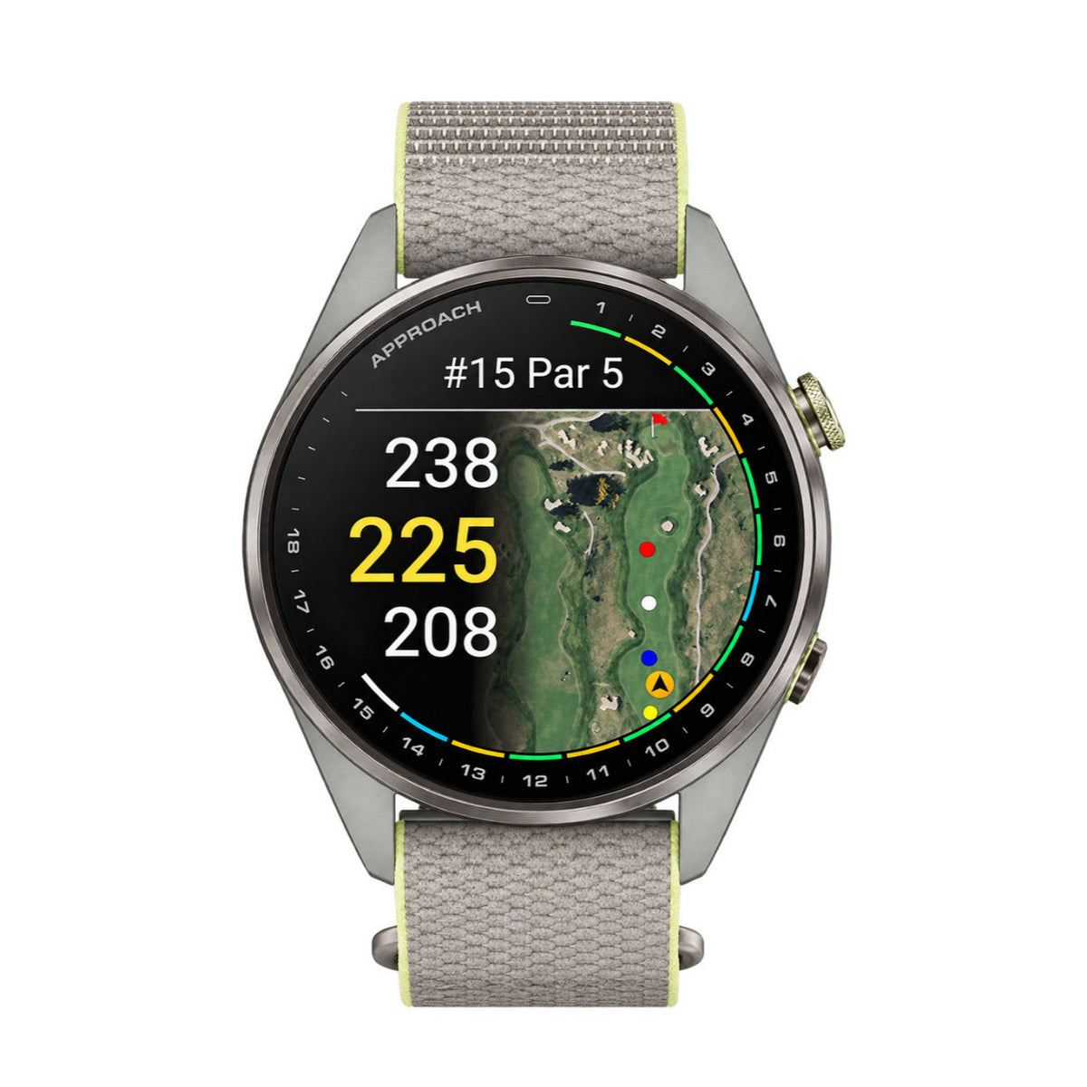 Garmin Approach S72 47mm GPS Golf Watch with Citron Titanium Bezel and AMOLED Display (Silver)