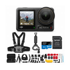 DJI Osmo Action 4 4K 1/1.3 Inch Sensor Waterproof Cycling Camera Bundle with Accessories