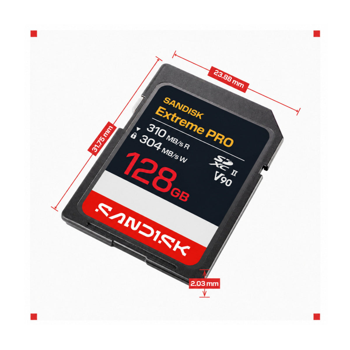 SanDisk Extreme PRO 128GB UHS-II V90 SDXC Memory Card Bundle with Koah 40 Slot Memory Card Case