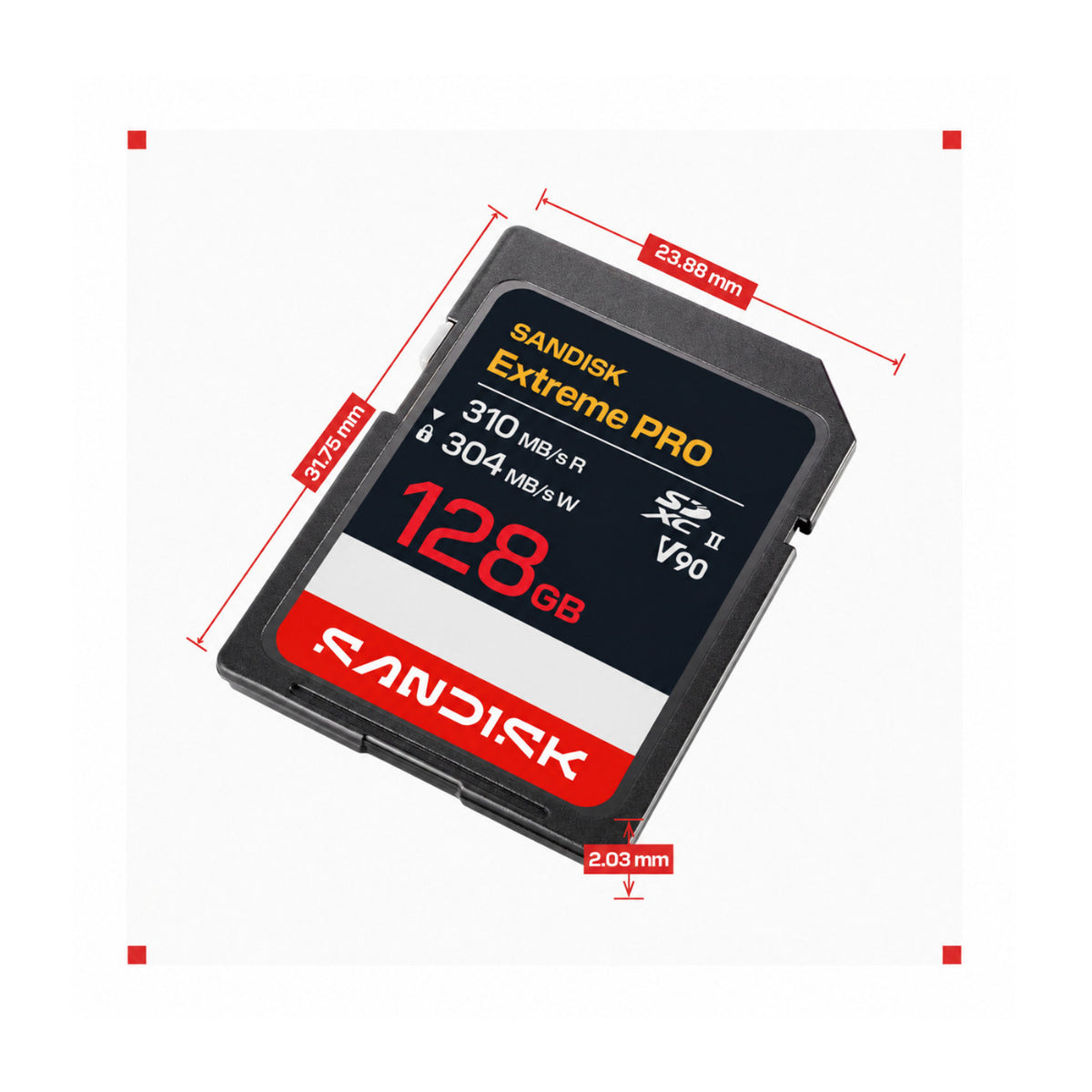 SanDisk Extreme PRO 128GB UHS-II V90 SDXC Memory Card Bundle with Koah Memory Card Case (2-Pack)