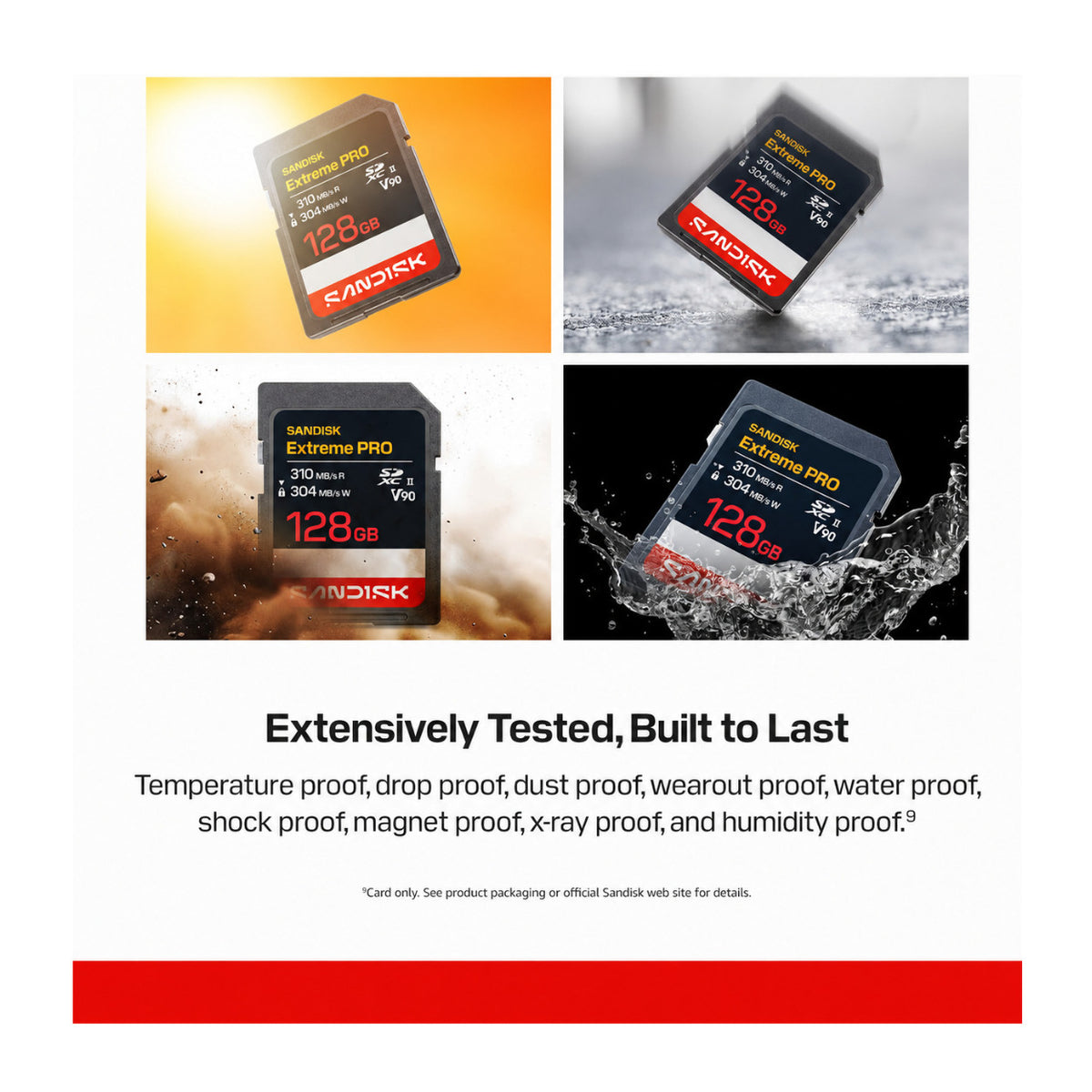 SanDisk Extreme PRO 128GB UHS-II V90 SDXC Memory Card Bundle with Koah Memory Card Case (2-Pack)