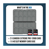 SanDisk Extreme PRO 128GB UHS-II V90 SDXC Memory Card Bundle with Koah Memory Card Case (2-Pack)