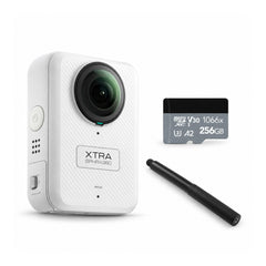 Xtra Sphra360 Action Camera Bundle with Selfie Stick and 256GB MicroSD Card