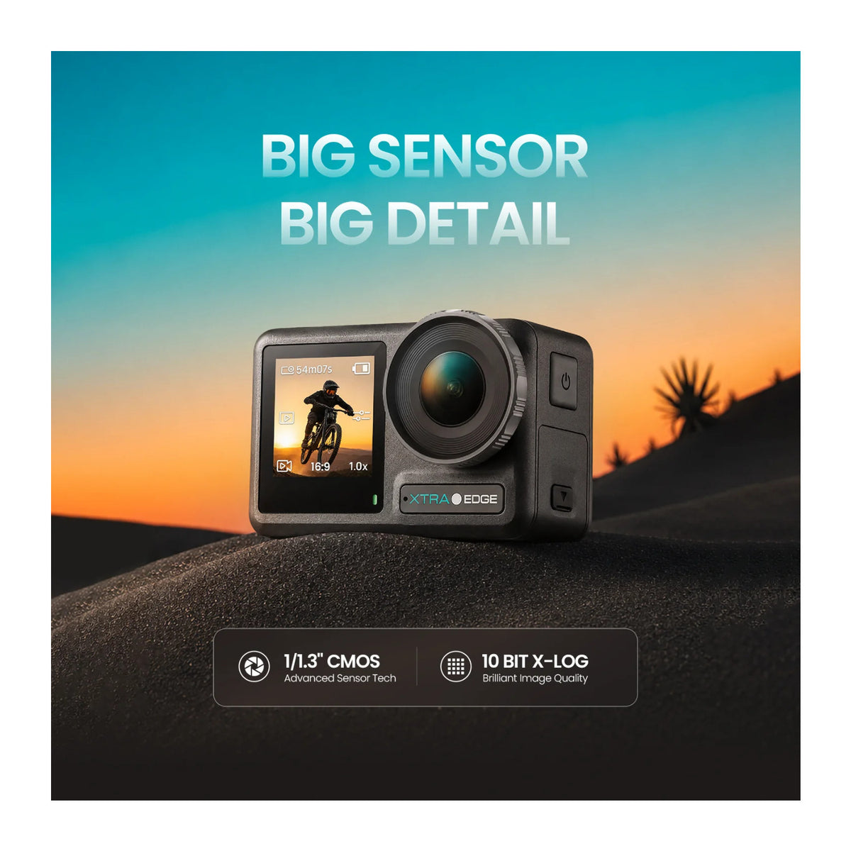 Xtra Edge 4K Waterproof Action Camera Bundle with 256GB Memory Card, Strap Mount, and Carry Case