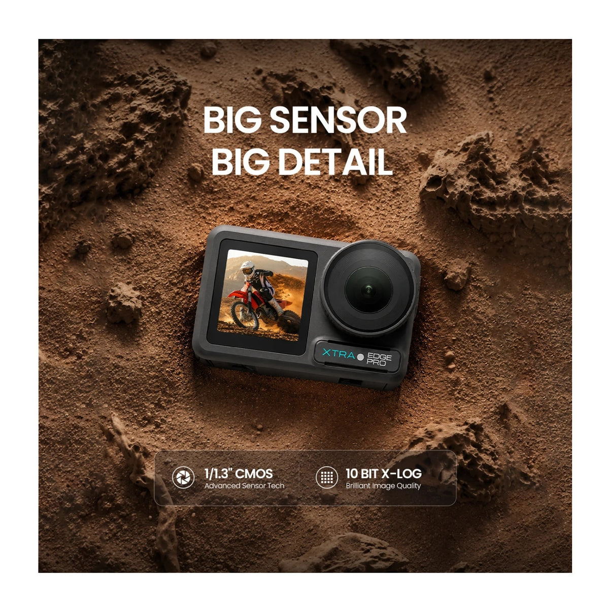Xtra Edge Pro 40MP 4K/120fps Action Camera Bundle with 256GB Card, Backpack Strap Mount, and Case