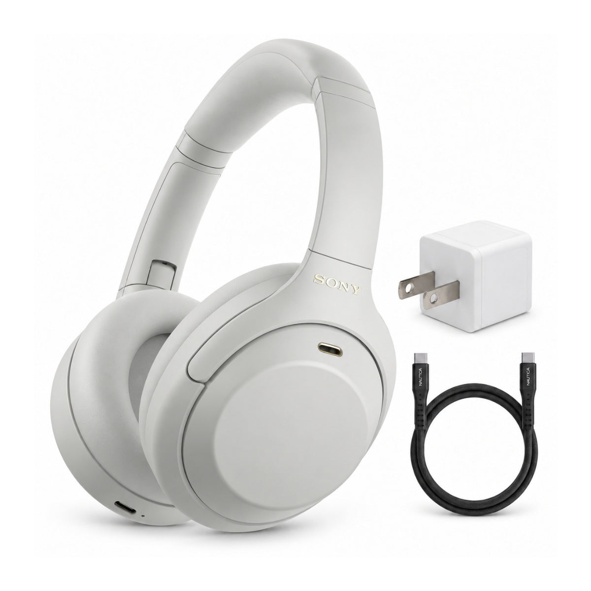 Sony WH-1000XM4C Gen2 Wireless Noise Cancelling Headphones (Silver) Bundle with Accessories