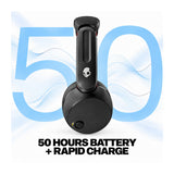 Skullcandy Icon 180 Wireless On-Ear Headphones with 50-Hour Battery and Multi-point Pairing (Black)