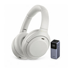 Sony WH-1000XM4C Gen2 Wireless Noise Cancelling Headphones (Silver) with Portable Charging Accessory