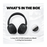 Sony WH-CH730N Wireless Noise-Cancelling Foldable Headphones Bundle with Apple AirTag Gen 2 (Black)