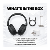 Sony WH-CH730N Wireless Noise-Cancelling Headphones Bundle with Stand and Accessories (Black)