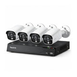 Reolink NVS8-8MB4 4K 8MP PoE Security System (White) with 4 Bullet Cameras and 2TB 8 Channel NVR