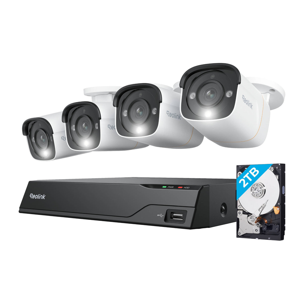 Reolink NVS8-12MB4 4K+ 12MP PoE Security System with 4 Bullet Cameras and 2TB 8-Channel NVR