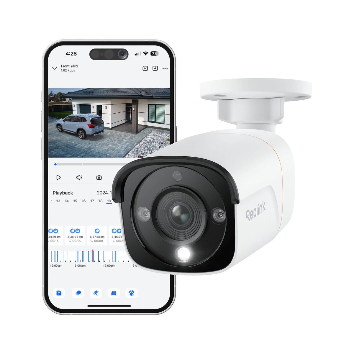 Reolink NVS8-12MB4 4K+ 12MP PoE Security System with 4 Bullet Cameras and 2TB 8-Channel NVR