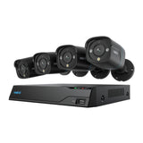 Reolink NVS8-8MB4 4K 8MP PoE Security System (Black) with 4 Bullet Cameras and 2TB 8 Channel NVR