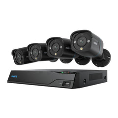 Reolink NVS8-8MB4 4K 8MP PoE Security System (Black) with 4 Bullet Cameras and 2TB 8 Channel NVR