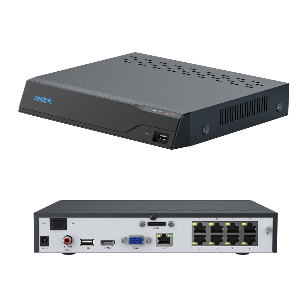 Reolink NVS8-8MB4 4K 8MP PoE Security System (Black) with 4 Bullet Cameras and 2TB 8 Channel NVR