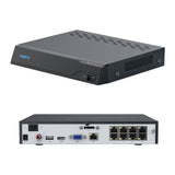 Reolink NVS8-8MB4 4K 8MP PoE Security System (Black) with 4 Bullet Cameras and 2TB 8 Channel NVR