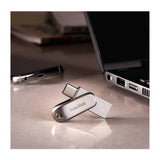 Sandisk Ultra Dual Drive Luxe 128GB USB-C / USB-A Dual Flash Drive with 400 MB/s Read Speed (Silver)