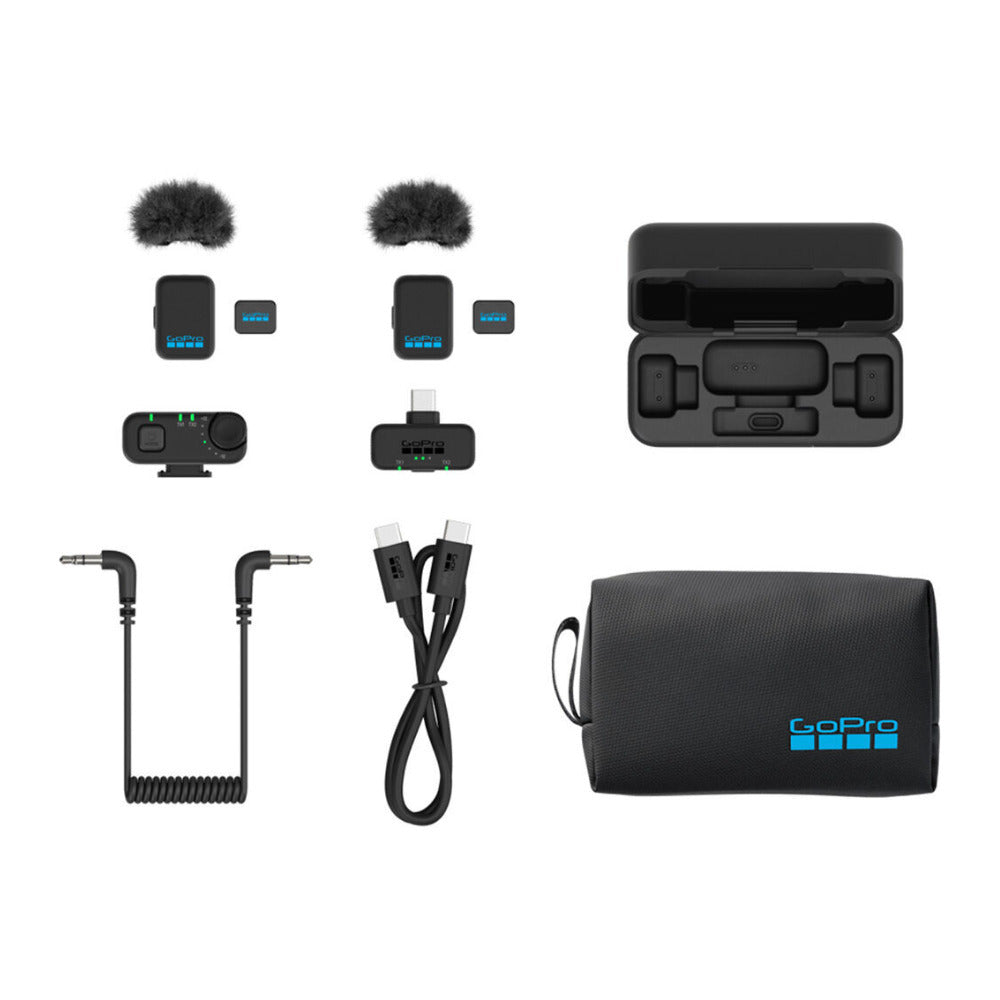 GoPro Two Person Wireless Mic Complete Kit with 2 Transmitters, Dual Receivers and Charging Case