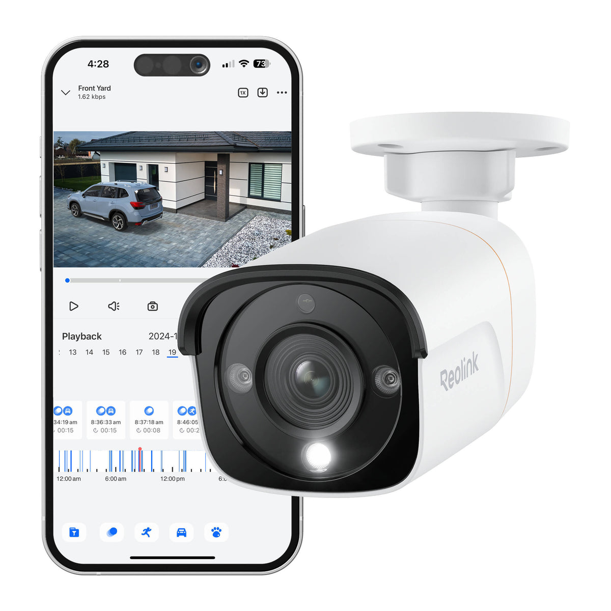 Reolink NVS16-12MB8 16-Channel 12MP PoE Security System with 4TB NVR and 8 Bullet Cameras