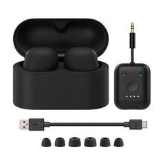 Sony WF-1000XM6 Wireless Noise-Cancelling Earbuds with In-Flight / Airline Audio Adapter (Black)