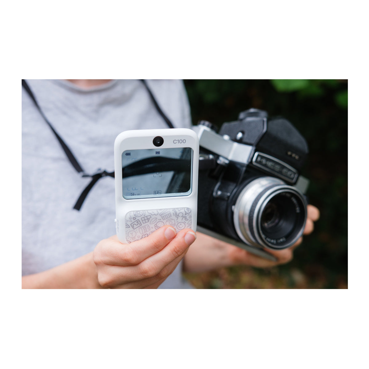 Godox C100 Transparent Viewfinder Camera, Built-In Light Meter, 128GB (White)