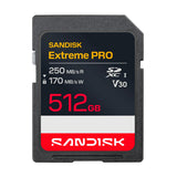 SanDisk Extreme PRO 512GB Waterproof SDXC UHS-I Memory Card for 4K Recording with 250MB/s Read Speed