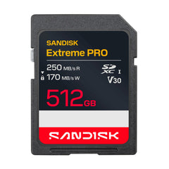 SanDisk Extreme PRO 512GB Waterproof SDXC UHS-I Memory Card for 4K Recording with 250MB/s Read Speed