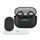 Bose Sport Open Earbuds (Black) with Fast Wireless Charging Pad Bundle