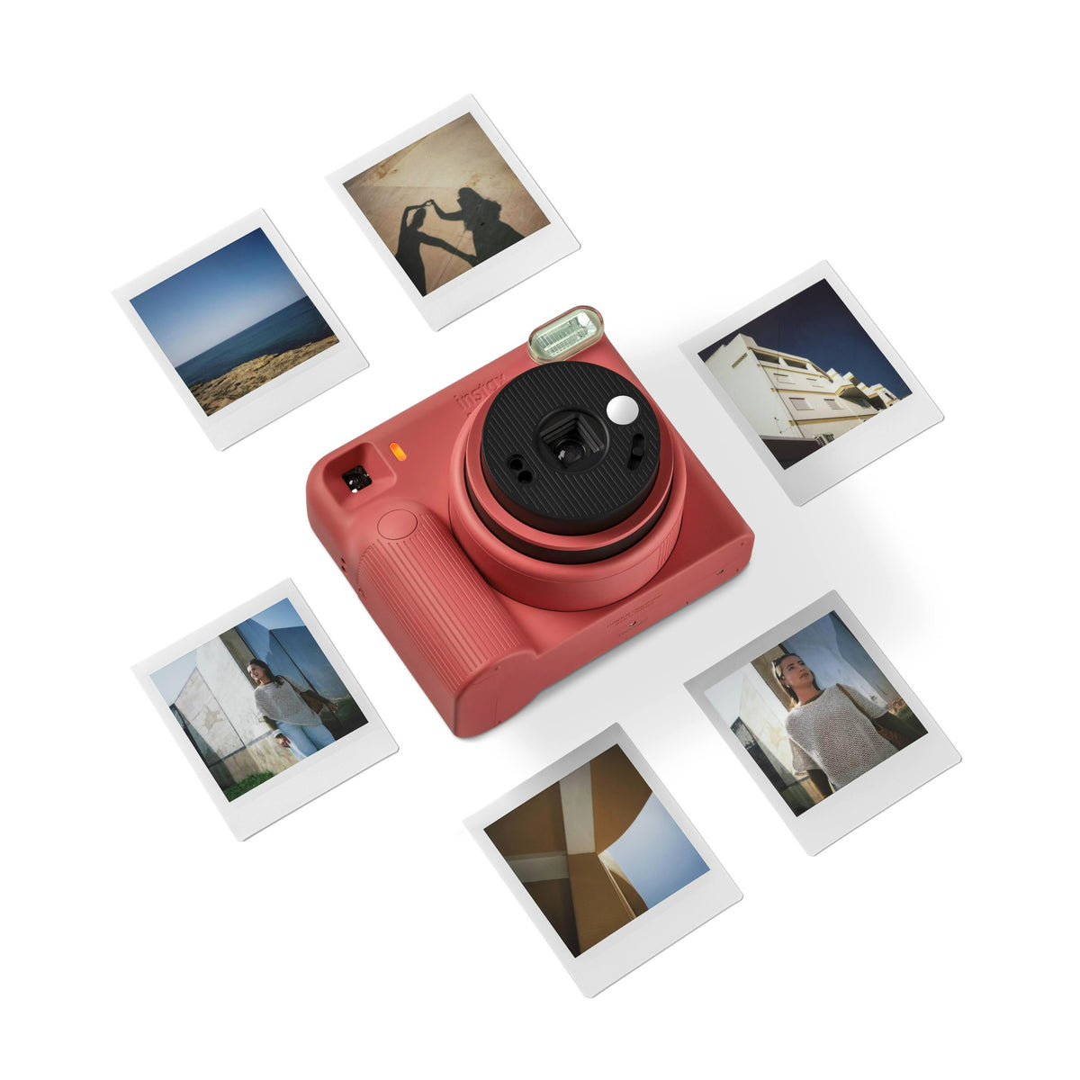 Fujifilm instax Square 2 Compact Instant Camera with Built-in Selfie Mirror (Brick Red)