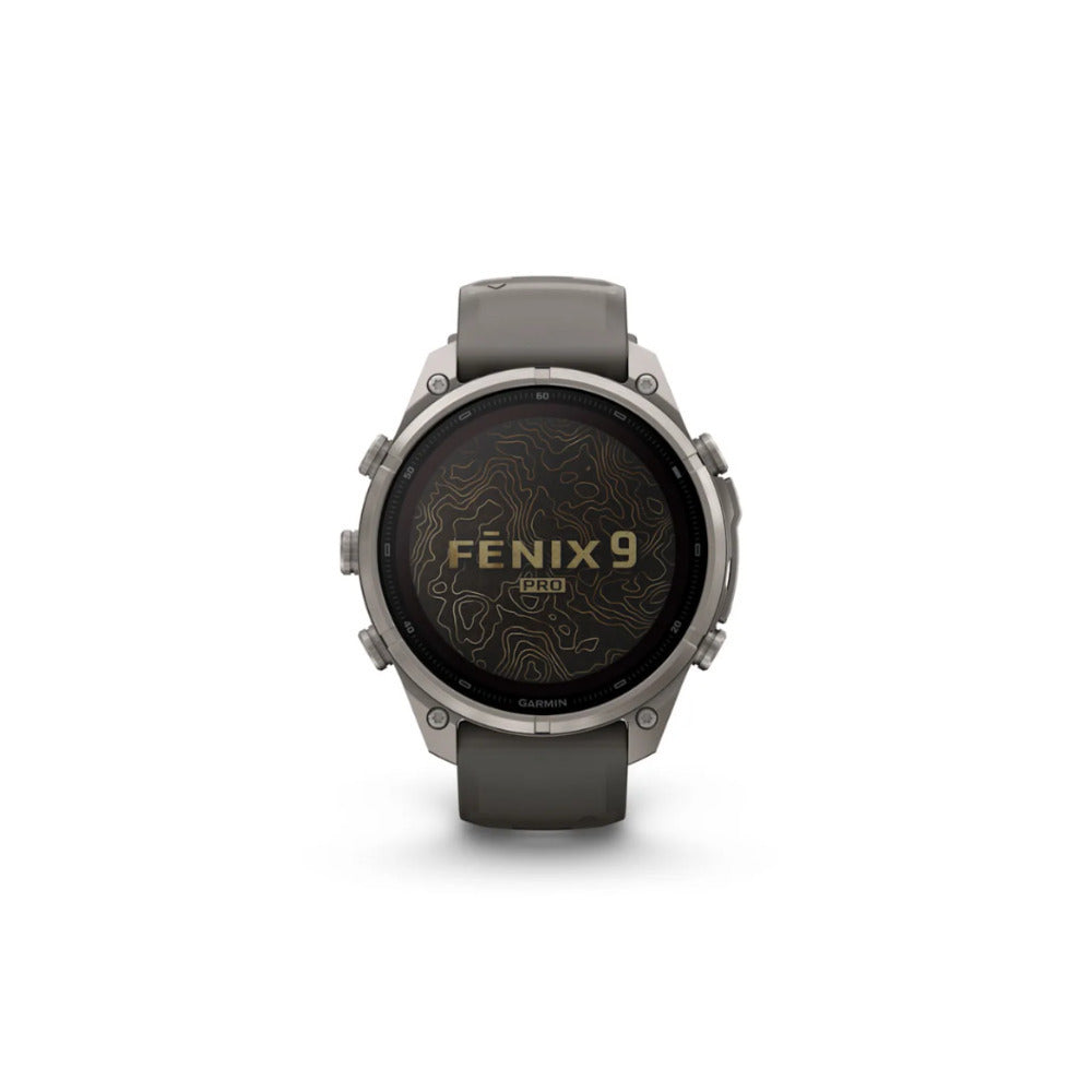 Garmin fenix 9 Pro Solar 47mm GPS Smartwatch (Titanium, Pebble/Silver Gray) with Accessories Bundle